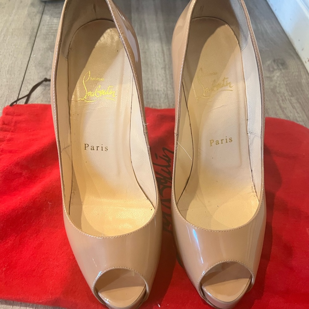 Christian Louboutin Heels Private Number Nude Size 37.5